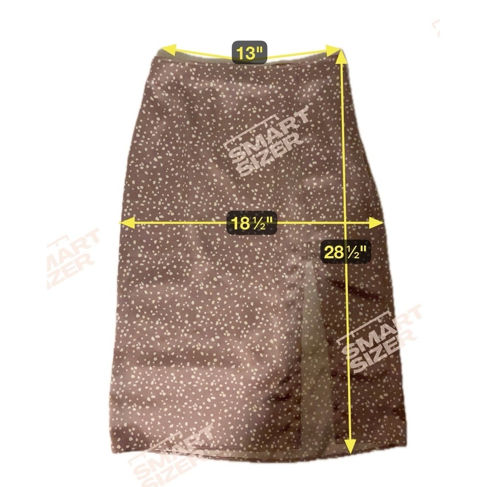 Abercrombie & Fitch Satin Midi Skirt Small Purple White Polka Dot Front Slit Y2K - Picture 8 of 8